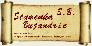 Stamenka Bujandrić vizit kartica